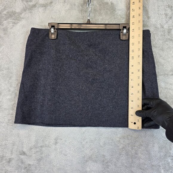 MNG Mango Selection Skirt Womens Large Charcoal Wool Blend Mini Lined Side Zip - Picture 4 of 10